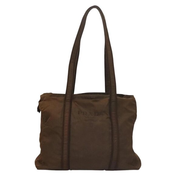 PRADA Tote Bag Nylon Brown Auth - Picture 2 of 16